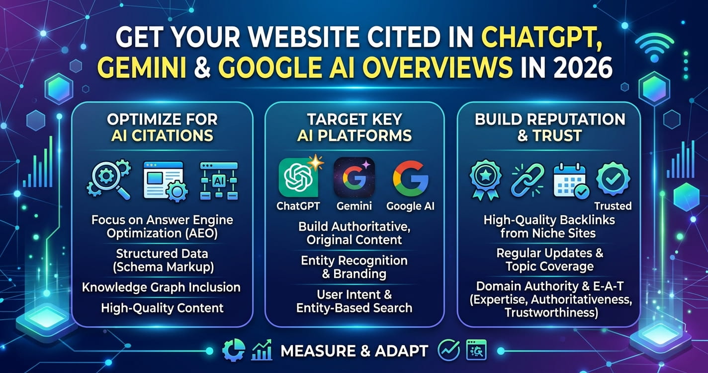 How to get your website cited in ChatGPT, Gemini and Google AI Overviews in 2026